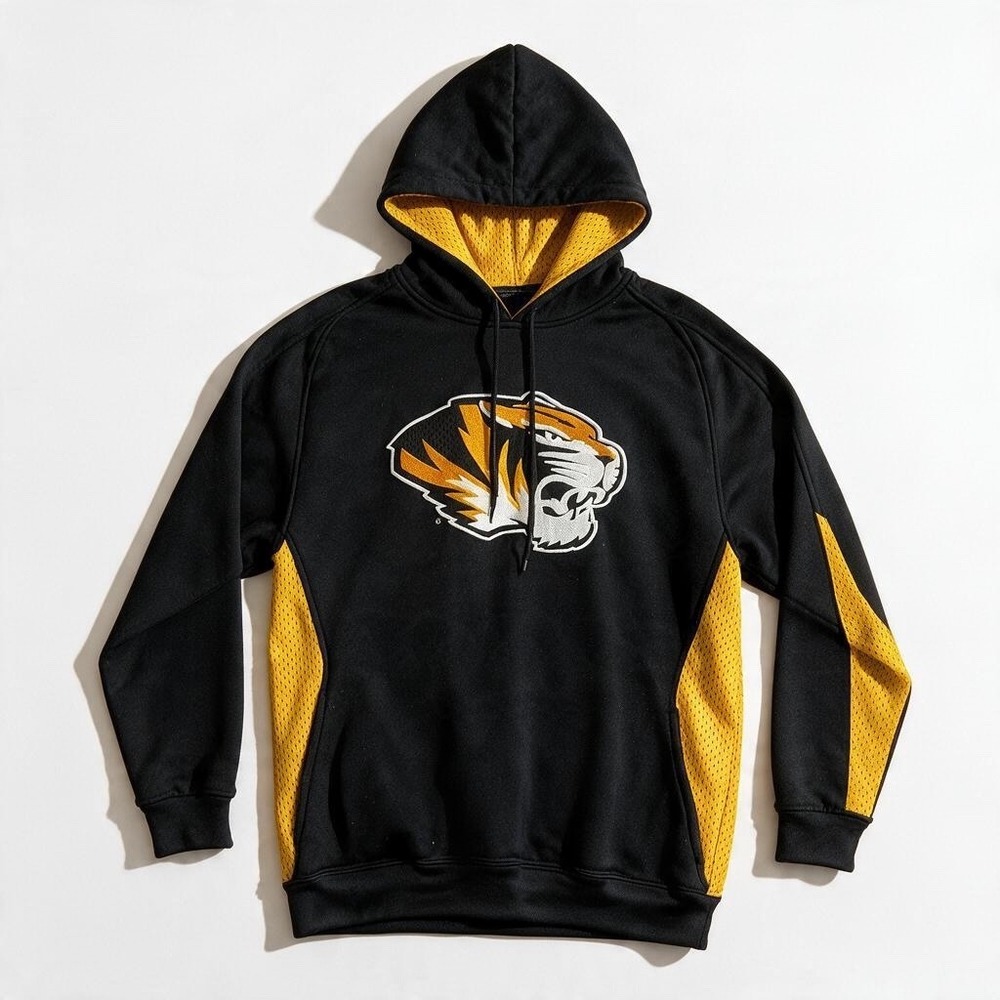 Pro Edge Missouri Tigers Hoodie Mens Large Black Mesh Panels SEC NCAA